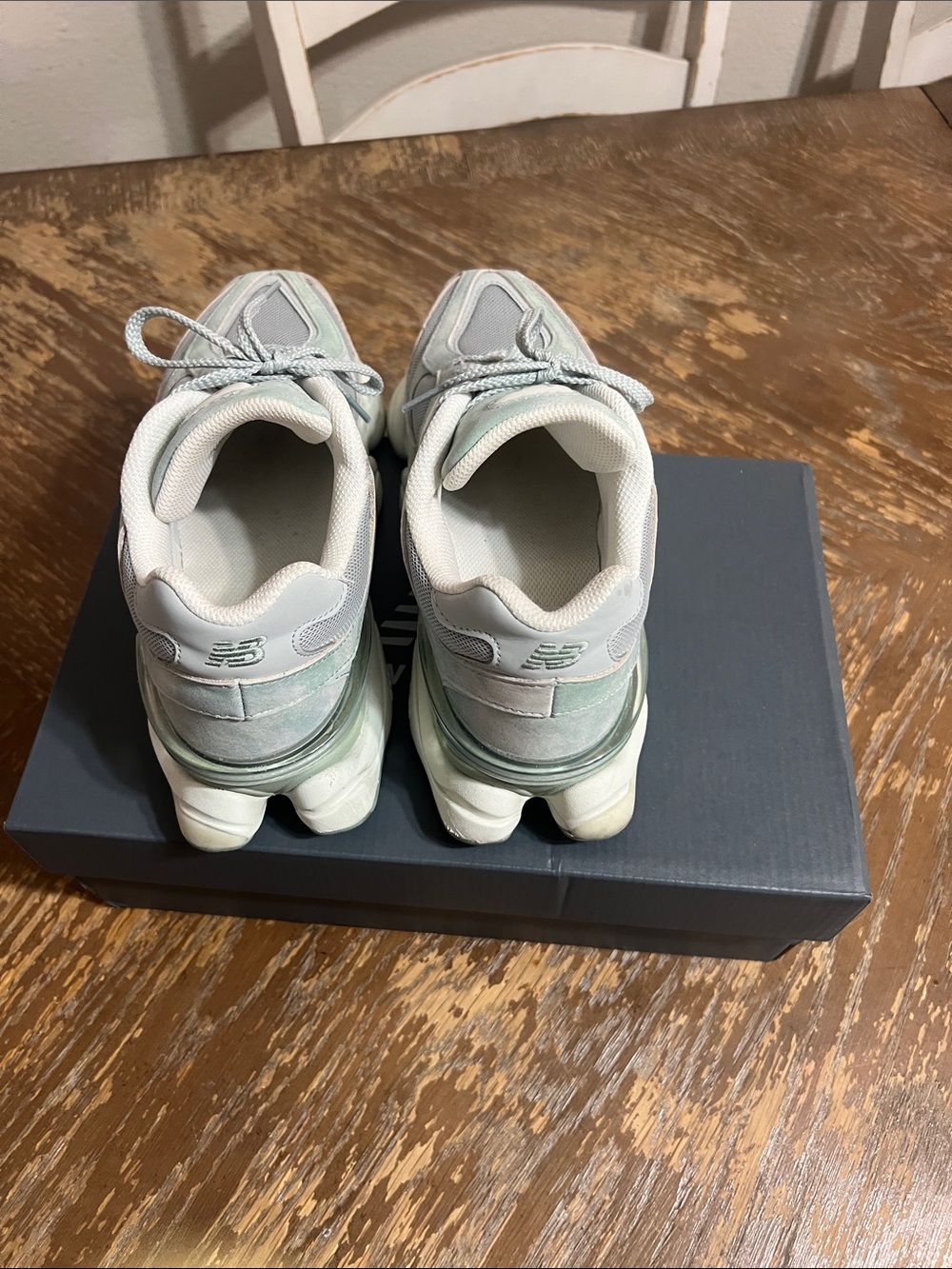 New Balance Women's Mint Green and Gray Sneakers - Picture 2 of 4